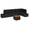 vidaXL Tuin Sofa Set met kussen 7 pcs Zwart Poly riet