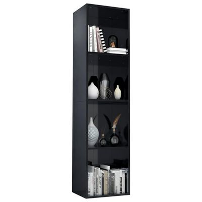 vidaXL Boekenkast/tv-meubel 36x30x143 cm bewerkt hout hoogglans zwart