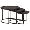 vidaXL Nest Koffietafels 3 st Zwart 54 x 54 x 40 cm