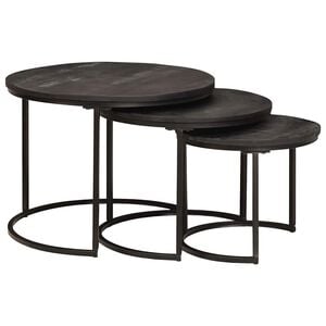vidaXL Nest Koffietafels 3 st Zwart 54 x 54 x 40 cm