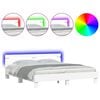 vidaXL Bedframe met hoofdeinde en LED-verlichting wit 200x200 cm