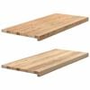 vidaXL Vensterbanken 2 st onbehandeld 90x40x2 cm massief eikenhout