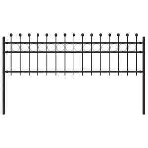 vidaXL Ringhek TILBURG 200 x 110 cm Gepoedercoat staal Zwart