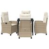 vidaXL Tuin eettafelset met kussen 5 pcs Beige poly rattan