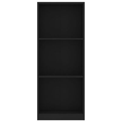 vidaXL Boekenkast met 3 schappen 40x24x109 cm bewerkt hout zwart