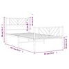 vidaXL Bedframe met hoofd- en voeteneinde metaal wit 80x200 cm