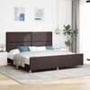 vidaXL Bedframe met hoofdeinde Donkerbruin 200 x 200 cm Stof