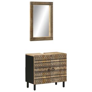 vidaXL 2-delige Badkamermeubelset massief mangohout