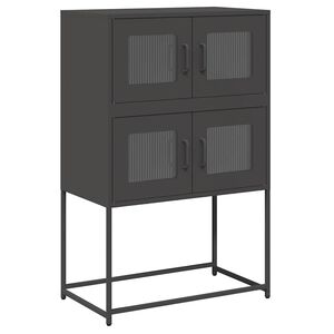 vidaXL Hoge kast 68x39x107 cm staal zwart