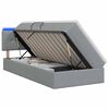 vidaXL LED Opslagbed met Matras Lichtgrijs 90 x 190 cm Stof