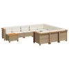 vidaXL 11-delige Tuinset met kussens poly rattan beige