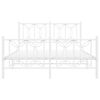 vidaXL Bedframe met hoofd- en voeteneinde metaal wit 135x190 cm