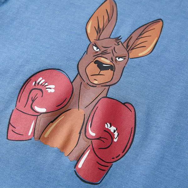 Kindershirt met korte mouwen 116 middenblauw