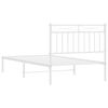 vidaXL Bedframe met hoofdbord metaal wit 100x190 cm