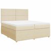vidaXL Boxspring met matras stof cr&egrave;mekleurig 200x200 cm