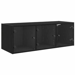 vidaXL Wandkast 102 x 37 x 35 cm Bewerkt hout Zwart Eiken