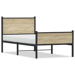 vidaXL Bedframe zonder matras metaal sonoma eikenkleurig 100x190 cm