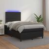 vidaXL Boxspring met matras en LED kunstleer zwart 120x190 cm