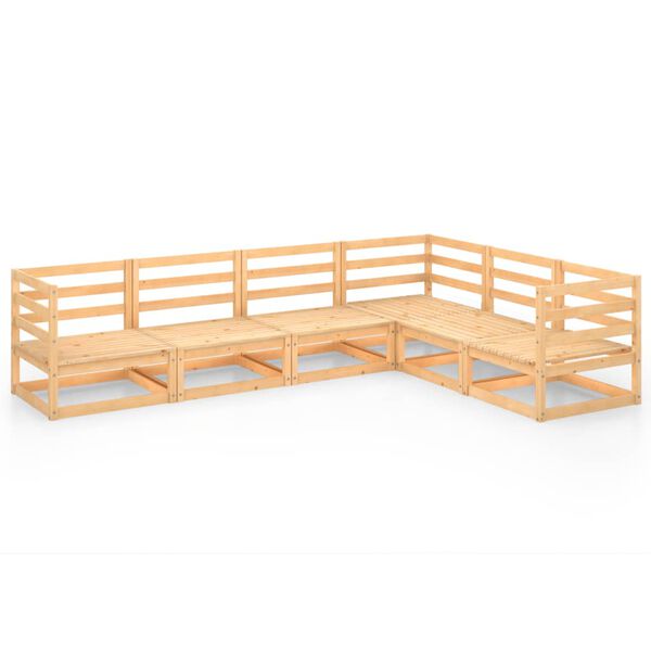 vidaXL 6-delige Loungeset massief grenenhout