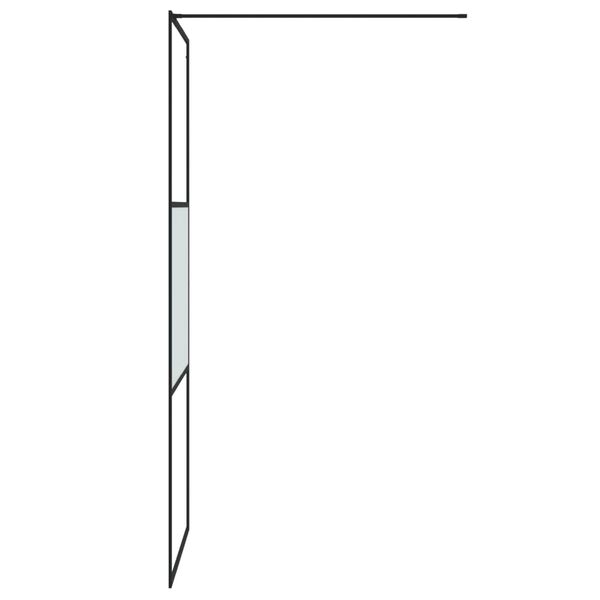 vidaXL Inloopdouchewand 80x195 cm halfmat ESG-glas zwart
