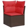 vidaXL 10-delige Loungeset met kussens poly rattan bruin