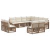 vidaXL Tuinbankenset 11 pcs Beige poly rattan