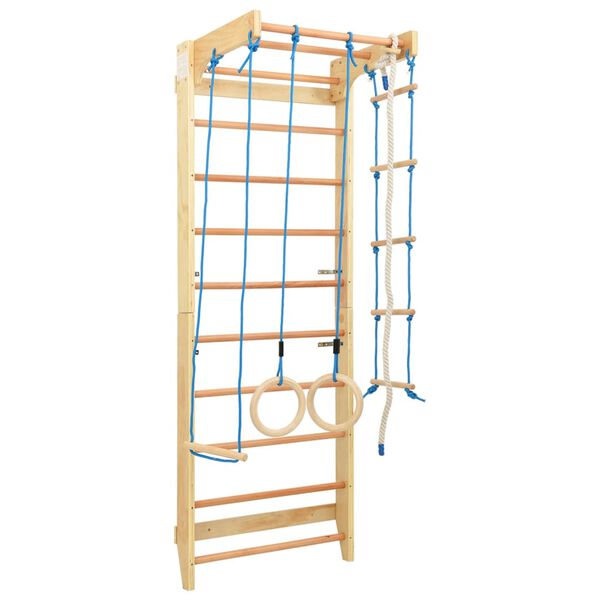 vidaXL Binnenklimset met ladders en ringen hout