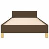 vidaXL Bedframe zonder matras 100x200 cm stof donkerbruin