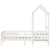 vidaXL Bedframe met huisje massief grenenhout wit 100x200 cm