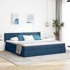 vidaXL Opbergbed met LED met matras met LED Blauw 200 x 200 cm Stof