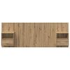 vidaXL Hoofdbord Met Kast met lade 3 pcs Artisan Eiken Bewerkt hout