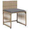 vidaXL 7-delige Tuinset met kussens poly rattan beige