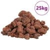 vidaXL Lavastenen 25 kg 1-2 cm rood
