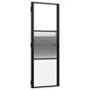 vidaXL Glazen deur 76 x 3,5 x 201,5 cm Aluminium Zwart