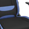 vidaXL Massage gamestoel stof zwart en blauw