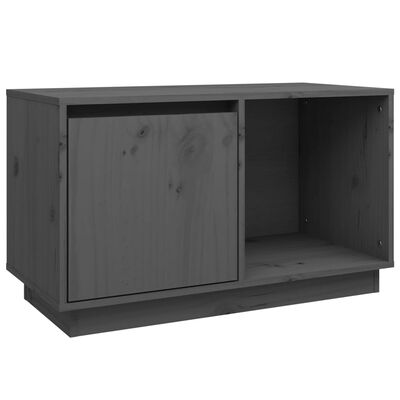 vidaXL Tv-meubel 74x35x44 cm massief grenenhout grijs