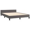 vidaXL Bedframe met hoofdeinde zonder matras 140x190 cm grijs
