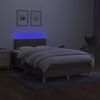 vidaXL Boxspring met matras en LED stof taupe 120x200 cm