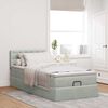 vidaXL Ottoman bed met matras en LED's 90x190cm fluweel lichtgrijs