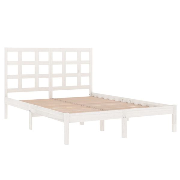 vidaXL Bedframe massief hout wit 120x200 cm