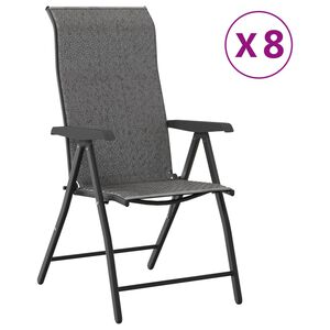 vidaXL Tuinstoelen 8 st inklapbaar poly rattan grijs