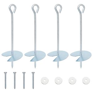 vidaXL Aardeankers 4 pcs Zilverkleurig &Oslash;10 x 30 cm