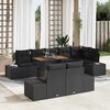 vidaXL Tuin Sofa Set met opslag 9 pcs Zwart Poly riet