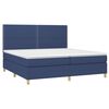vidaXL Boxspring met matras stof blauw 200x200 cm
