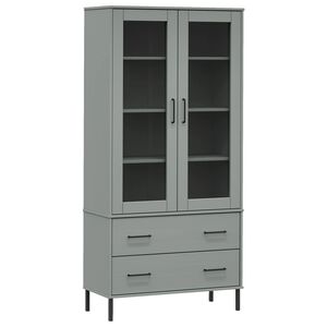 vidaXL Boekenkast met metalen poten OSLO 85x35x172,5 cm hout grijs