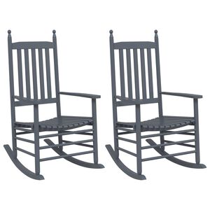 vidaXL Schommelstoelen met gebogen zitting 2 st populierenhout grijs