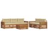 vidaXL Buiten bankenset 6 st Natuurlijk en Beige