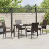vidaXL Tuin eettafelset 5 pcs Bruin Gepoedercoat staal