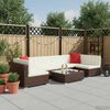 vidaXL 7-delige Loungeset met kussens poly rattan bruin
