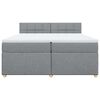 vidaXL Boxspring met matras stof lichtgrijs 200x200 cm